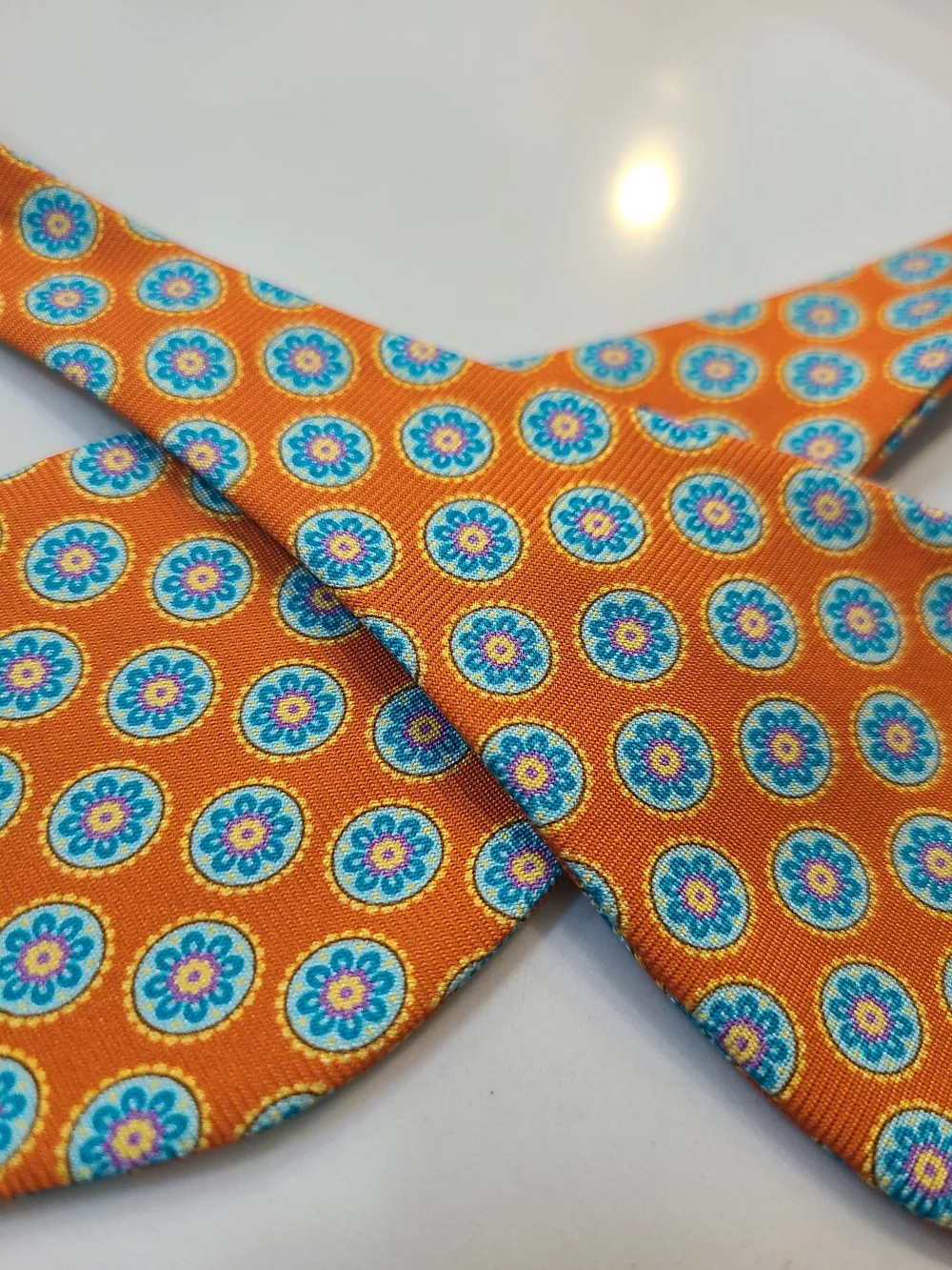Ted Baker London Adjustable Length Orange Patterned Bow Tie